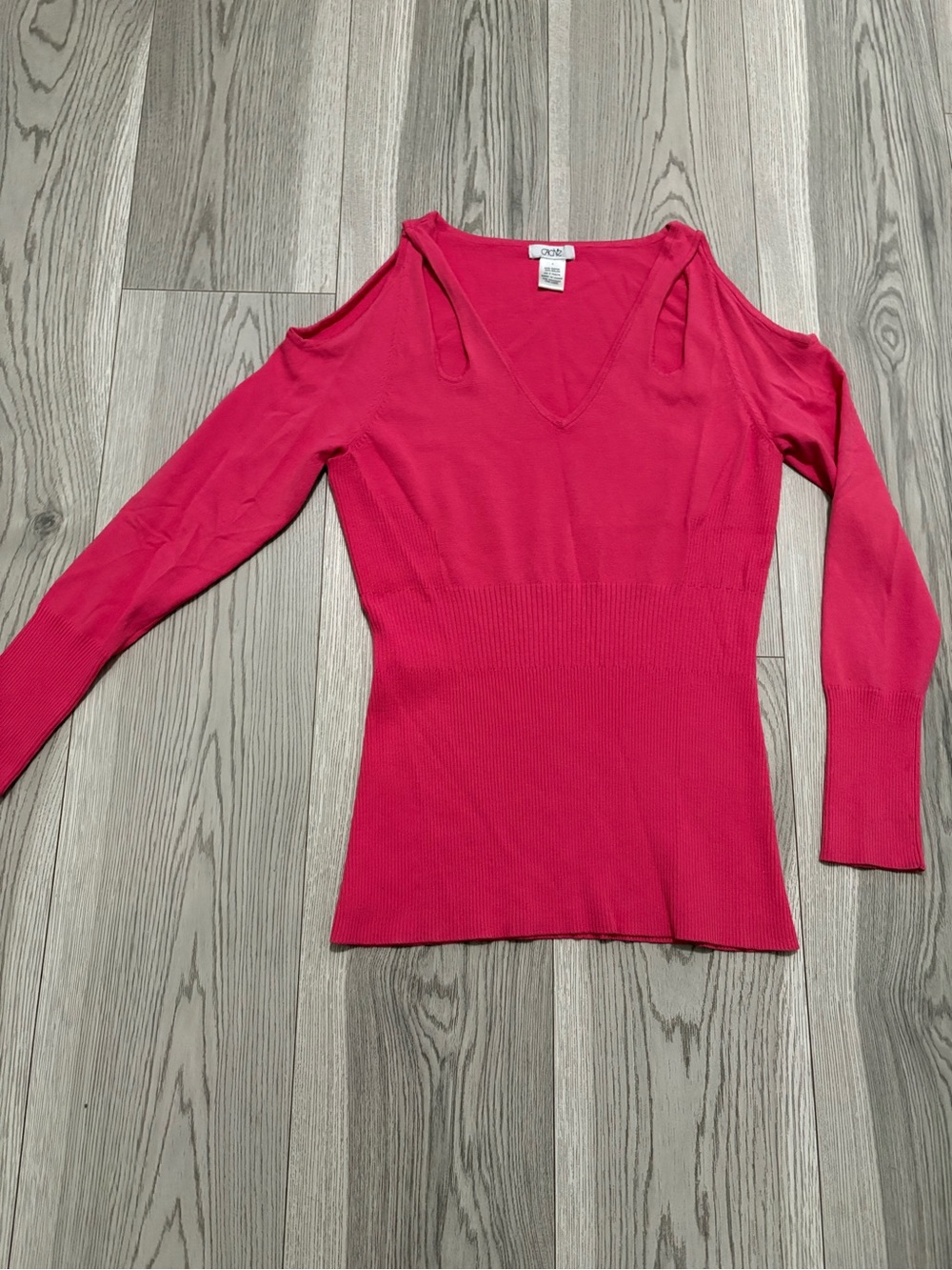 Cache Pink Cutout Sweater Size Small